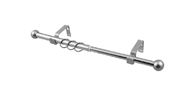 Карниз кованый раздвижной d16/19мм серебро-матовое однорядный 1,6-3,0 (наконечники шар)