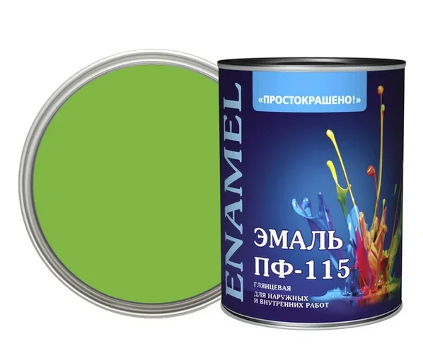 Эмаль ПФ-115 светло-зелёная 0,8кг Простокрашено БАУ
