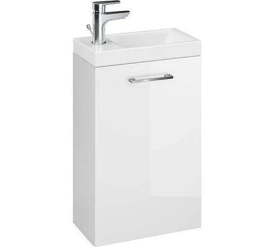 Комплект CERSANIT: тумба под умывальник LARA 40 белая с раковиной MODUO 40 со смесителем, сифоном и дозатором