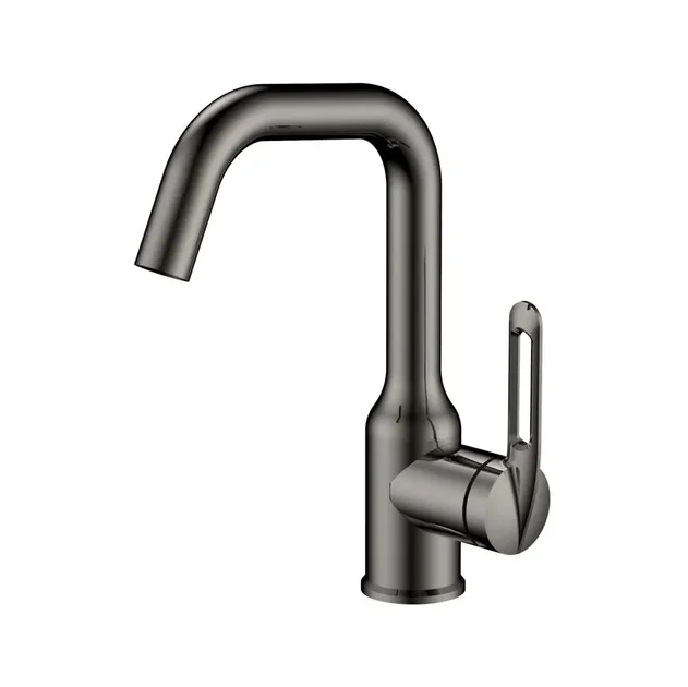 Смеситель HAIBA HB10825-3 для раковины, низкий излив, оружейная сталь