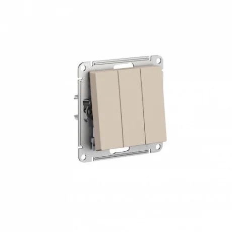 Механизм выключателя 3-кл. СП AtlasDesign (сх. 1+1+1) 10AX песочный Schneider Electric ATN001231