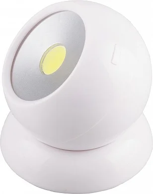 Фонарь подсветка Feron 1LED 3W 75*80мм, белый, FN1209 (3*AAA в комплект не входят)