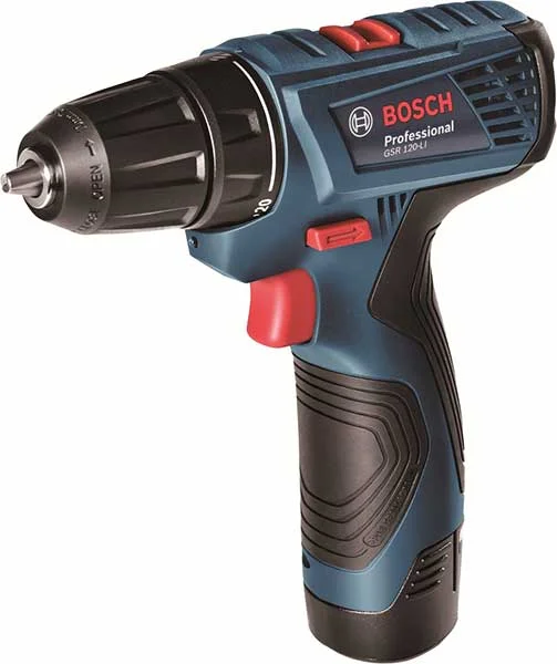 Дрель-шуруповерт аккумуляторная Bosch GSR 120-LI, 12Вольт, 1,5 Aч, Li-lon, 30Нм, 2акк, кейс