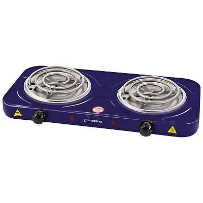 Плитка электрическая 2 конфорочная HOMESTAR HS-1105, сапфир, ТЭН