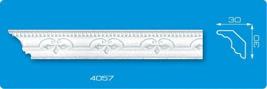 Плинтус потолочный ФОРМАТ 4057 инжекционный белый 1,3 м