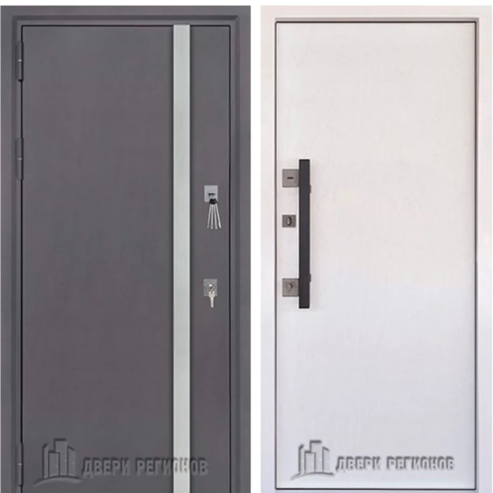 Дверь мет. REGIDOORS Норд NEW Термо 887х2057 "Пр" муар меланж/миламин белый