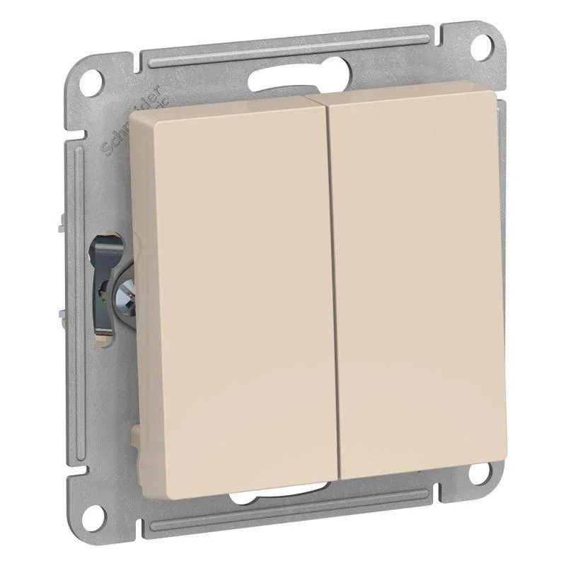 Механизм переключателя 2-кл. СП AtlasDesign 10А IP20 (сх. 6/2) 10AX беж. Schneider Electric ATN000265