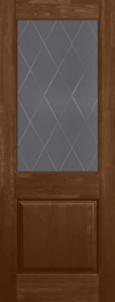 Дверь ОКА "Элегия" стекло графит античный орех 60 (браш массив сосны)