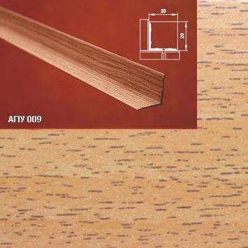 Порог АПУ 009 алюминиевый 2700*20*20 мм угловой внутренний (10 акация)