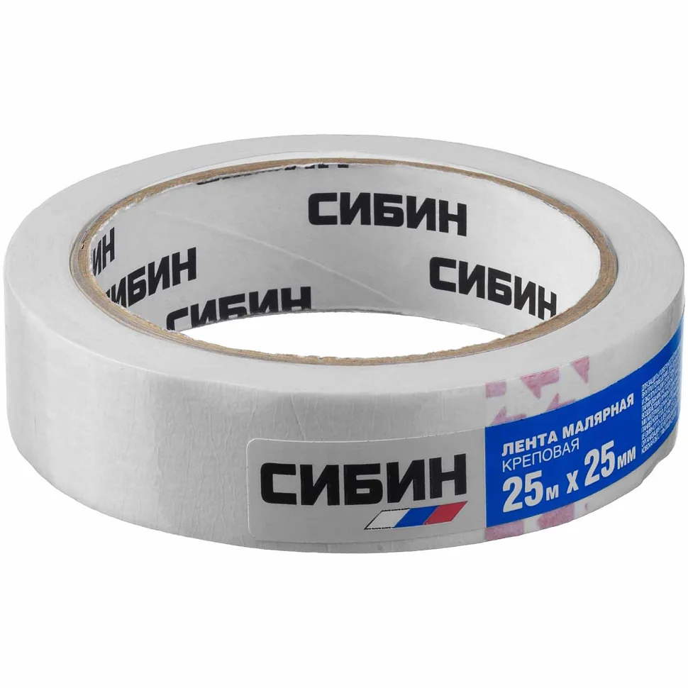 Скотч малярный креповый 25мм х 25м СИБИН