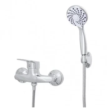 Смеситель Омега для душа, картридж 40 мм, шланг имп/имп 150 см, лейка 3 режима, эксцентрики, отражатели, арт. 3338-6