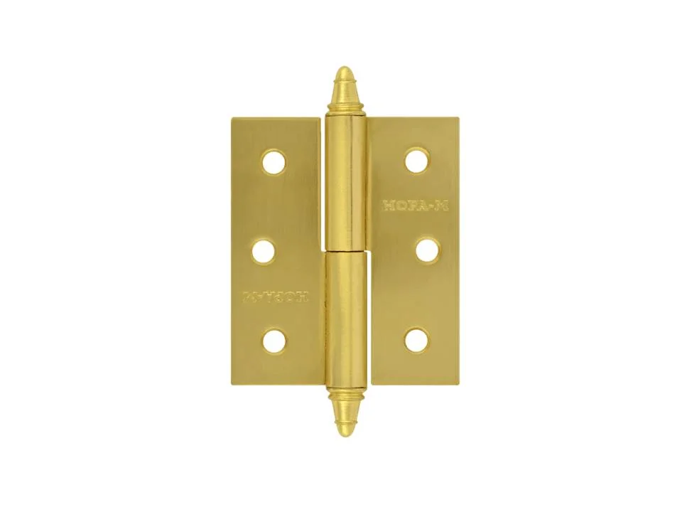 Петли НОРА-М 610-3 SB матовые латунные правая 75*63*2,5 с колп.№2 (2шт)