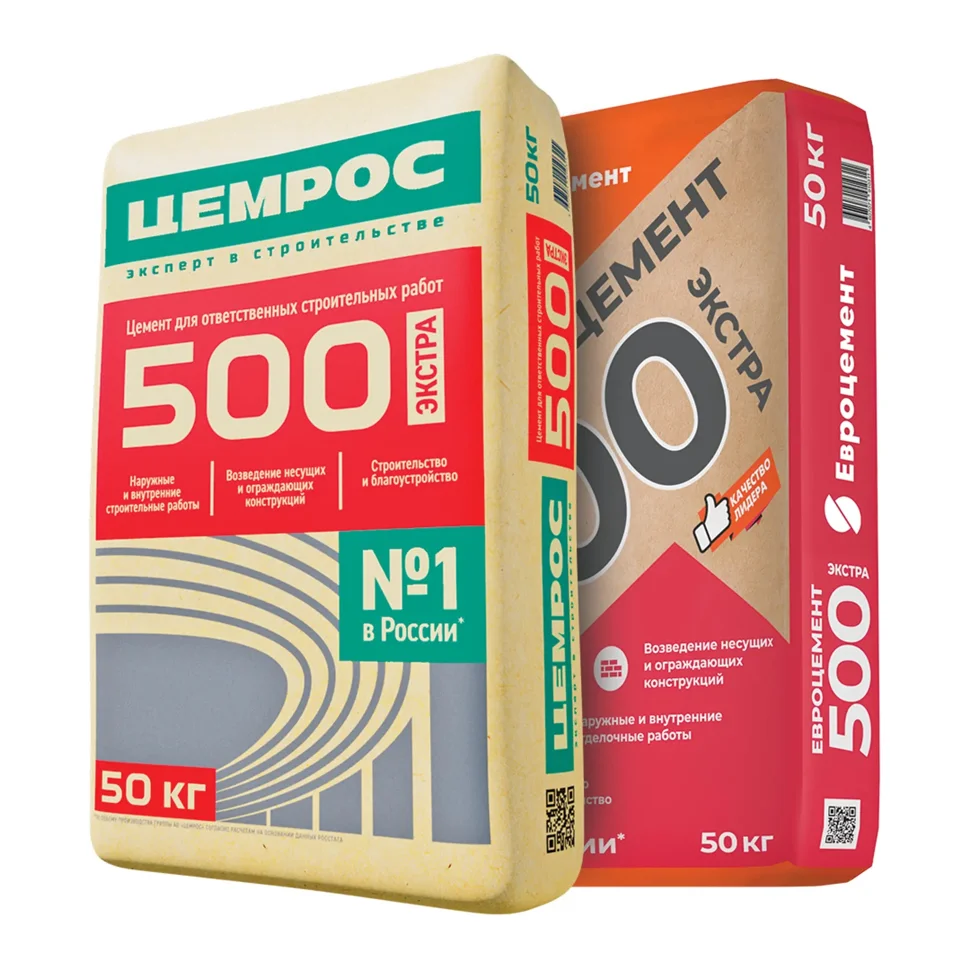 Цемент тарированный ПЦ М500 Д0 EuroCement/ЦЕМРОС 50 кг / ЦЕМ I 42,5 Н Вологда