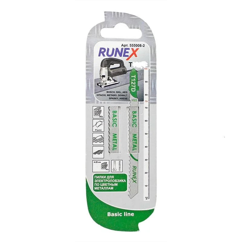 Пилки HSS 75x50 мм 12з/д (сталь, цв.мет., пласт. h=3-6mm) T118B (2шт/уп) Runex