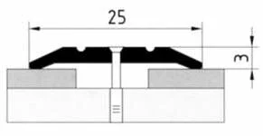 Порог АПС 001 алюминиевый 900*25*3 мм одноуровневый (28 клен)