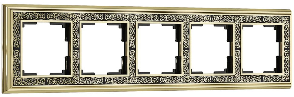 Рамка пятиместная Werkel Palacio Gracia, золото/черный, WL77-Frame-05