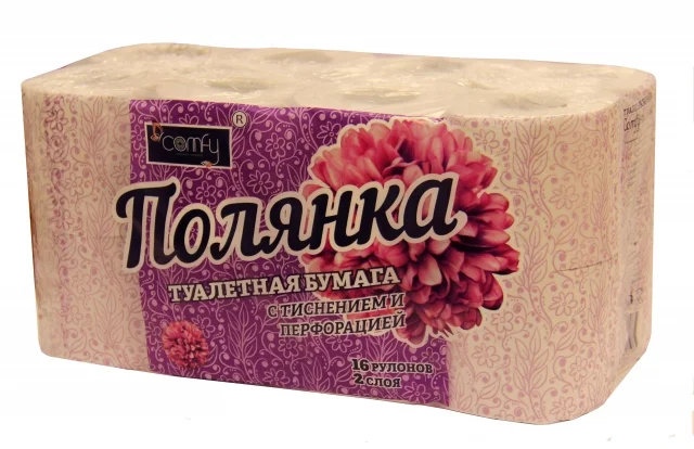 Бумага туалетная Comfy "Полянка" двухслойная 16 рулонов