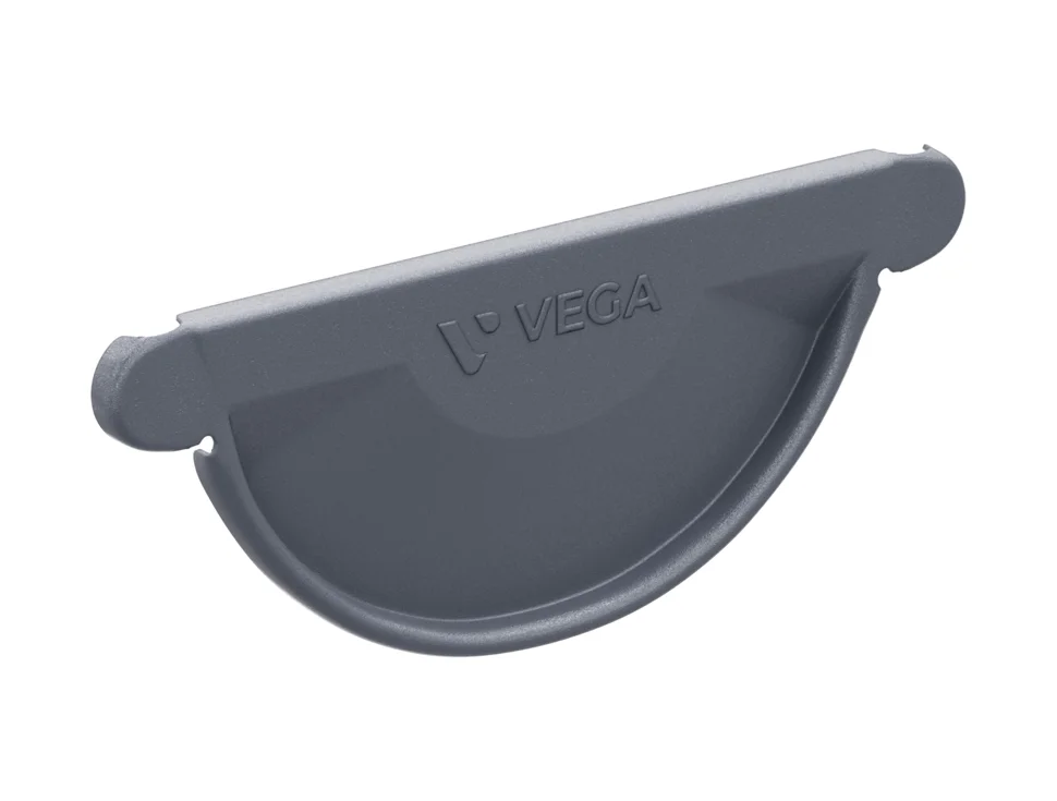 Заглушка желоба ф125мм ПЭ (RAL 7024 (RR23) (темно-серый))