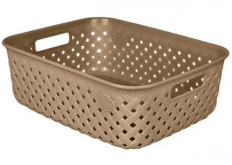 Корзинка для хранения Plast Team Rattan 3л 268х195х90 мм шоколадный мокко