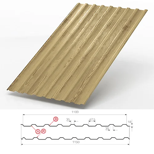 Профнастил "Металлпрофиль" МП-20(Тип), 0.5 мм Ecosteel Textur **, 1.15 * м2