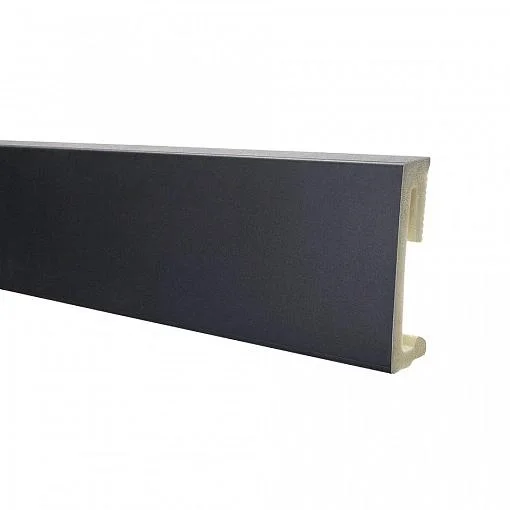 Плинтус SALAG ALPHA Black (черный) 60мм ПВХ гибкий 2,2 м
