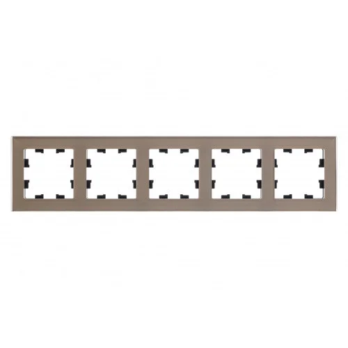 Рамка пятиместная AtlasDesign Nature органич. стекло шампань SE ATN320505