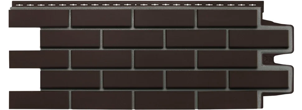 Панель цокольная Grandline Клинкерный кирпич Design, шоколадный со швом RAL 7006 982*0,383 м (S=0.38м2)