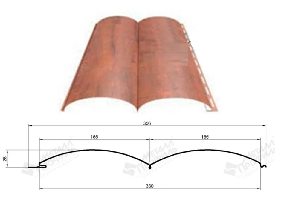 М/Сайдинг Блок-Хаус МП Woodstock Ecosteel глянец ** толщина 0.5 мм, размер 0,356*м2