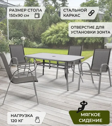 Комплект садовый (4 кресла и стол)