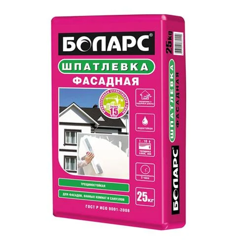Шпаклевка фасадная БОЛАРС армированная влагостойкая 25 кг