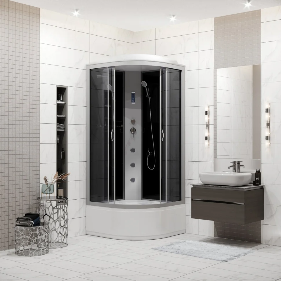 Кабина душевая NIAGARA 900х900х2200, высокий поддон, стекло ТОНИРОВАННОЕ, арт. NG-3518-14