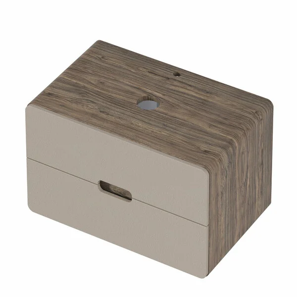 Комплект 1МАРКА: тумба Vortex 800х500х500П (2 ящ.) орех каньон коньяк/латте фактурный