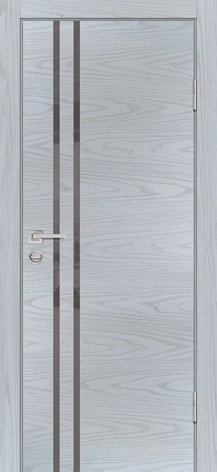 Дверь PROFILO PORTE P-11 стекло серый LACOBEL, дуб скай серый (кромка ABS с 2-х сторон без врезки под замок и петли) 80