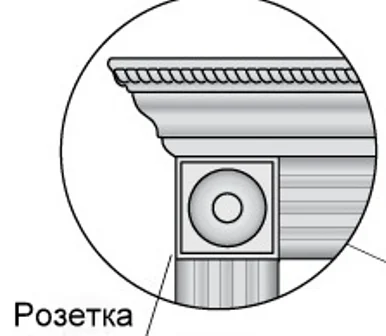 Розетка дверная PORTE VISTA белая патина тон 17 окантовка золото 70мм*70мм*18мм, массив дуба