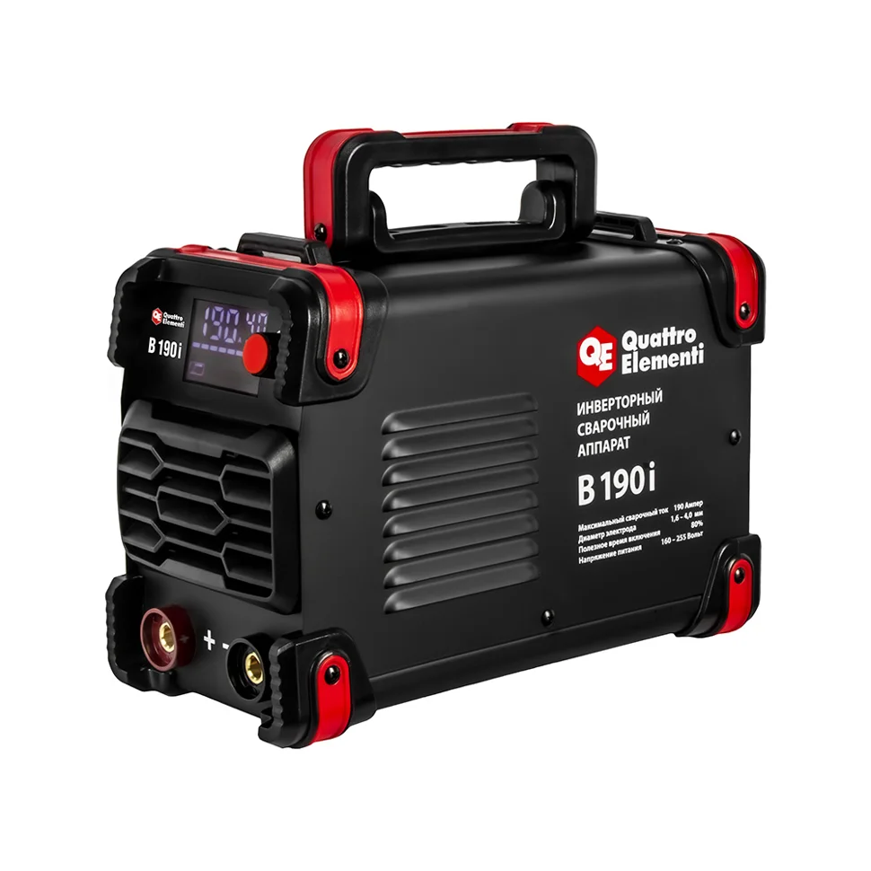 Сварочный аппарат QUATTRO ELEMENTI B 190i (190 А, электроды до 4.0 мм, LED дисплей, TIG-Lift)
