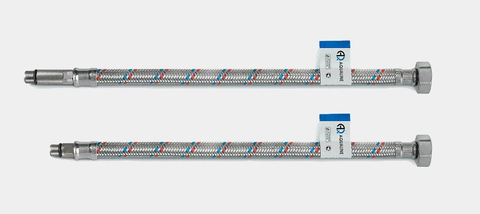 Подводка гибкая для смесителя 150 см (2 шт.) стальная гайка (AQUALINE 25)