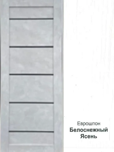 Дверь ТЕРРИ №100 ясень белоснежный, частичное стекло 80, еврошпон