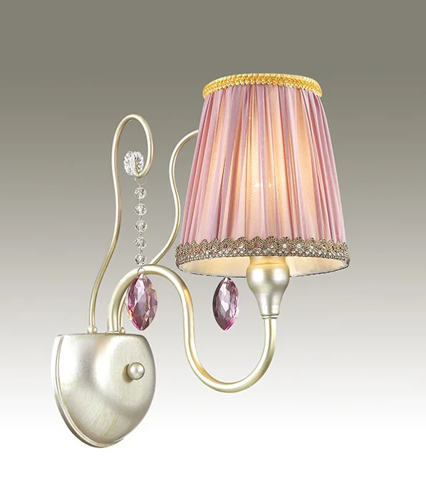 Бра 3393/1W CLASSIC ODL17 499 мат.золото/серебр.патина/хрусталь E14 40W 220V GAELLORI*