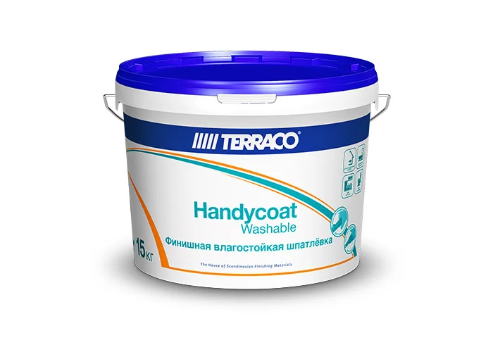 Шпаклевка готовая TERRACO Handycoat Washable финишная влагостойкая 15 кг
