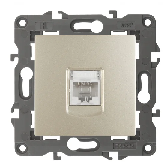 Розетка информационная СП (RJ45) Эра22 Elegance шампань, арт.14-3107-04