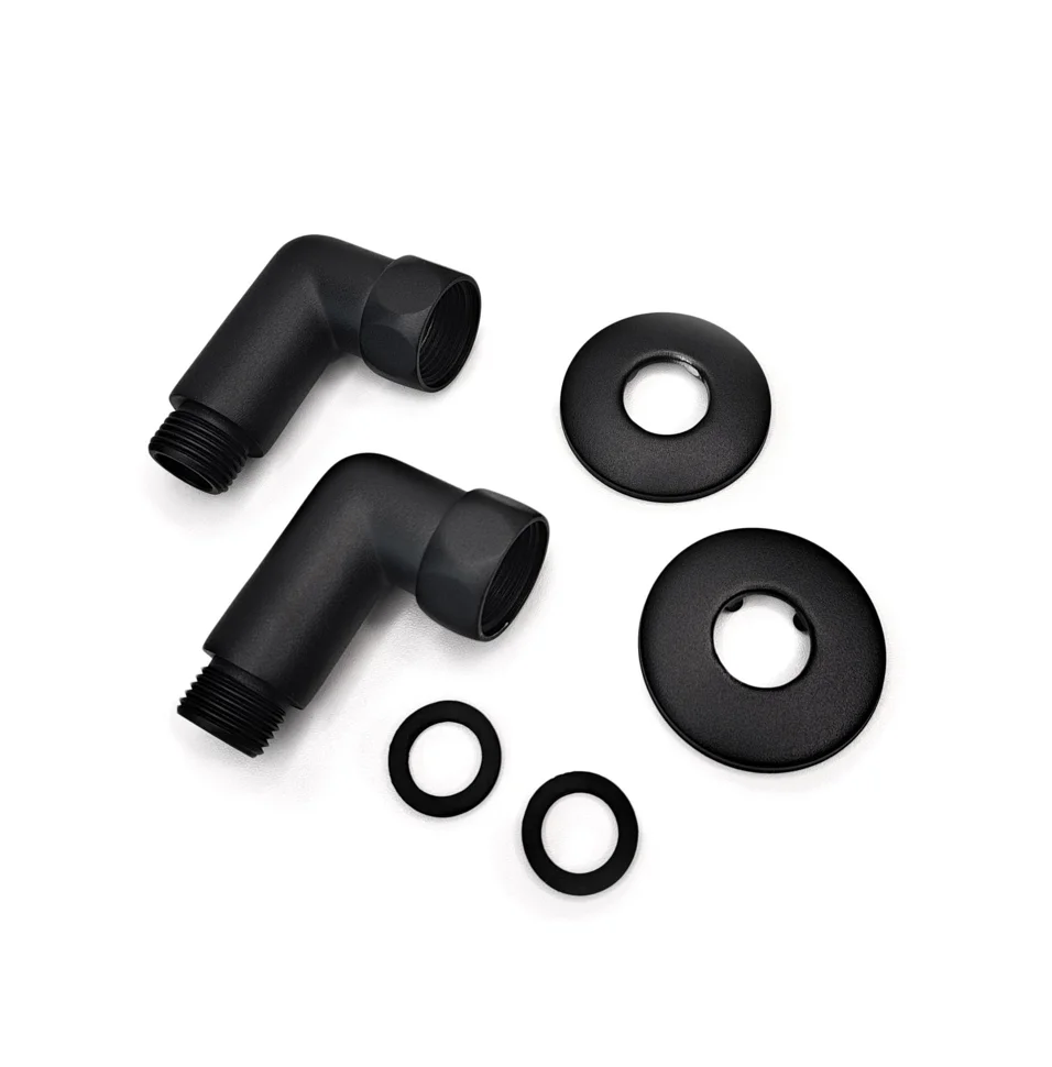 Соединение угловое для полотенцесушителя 3/4"x1/2" гайка/штуцер, Черный Муар(пара)
