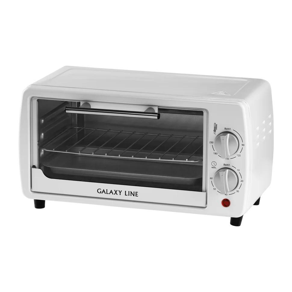 Мини-печь Galaxy LINE GL 2625, белый, 8 л, 1000 Вт, таймер на 60 минут, регулировка времени и температуры приготовления от 90 до 230&#176;С