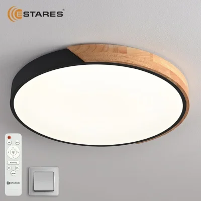 Светильник управляемый светодиодный SOLEIN wood 50W R-RC-420x50-BLACK/WOOD/WHITE-220-IP20