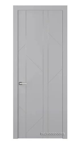 Дверь BELWOODDOORS "Флекс 1" глухая 60 (21-7) smart core эмаль светло - серый с молдингом хром