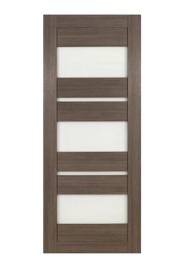 Дверь ТЕРРИ №29 экошпон серый частичное стекло 90