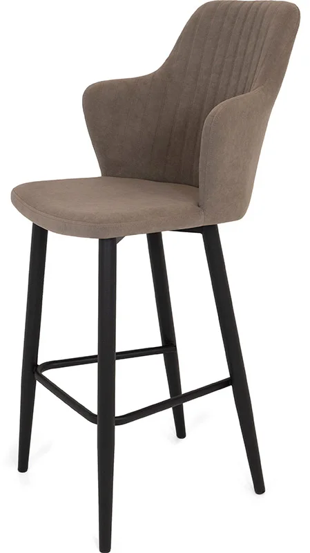 Стул барный Йорк (ткань Т173-капучино), каркас 1Bh 700 (черный)