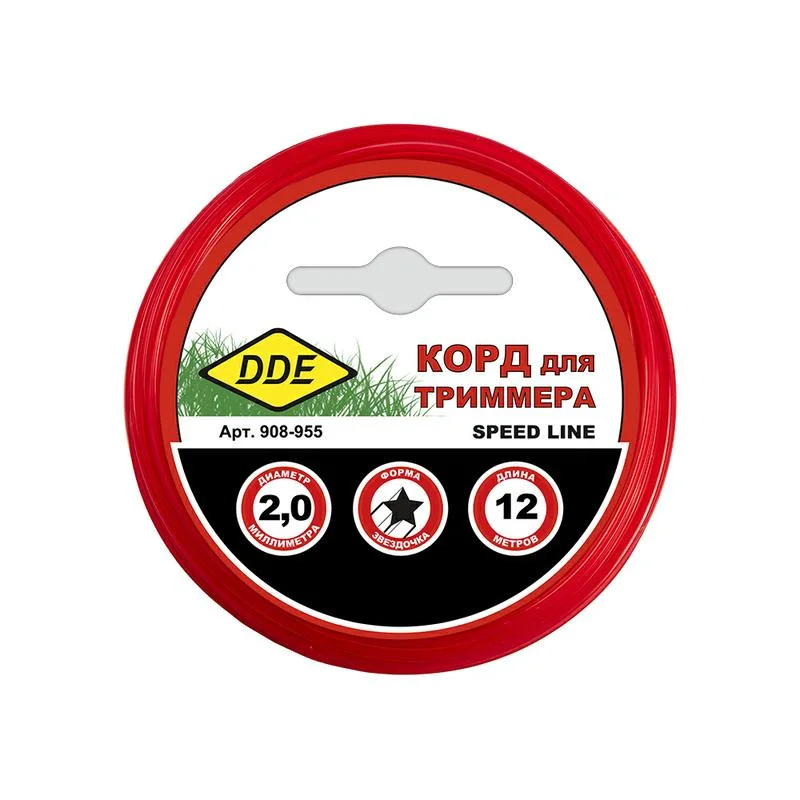 Леска в блистере 2,0мм 12 м, звезда, красный,"Classic line", DDE