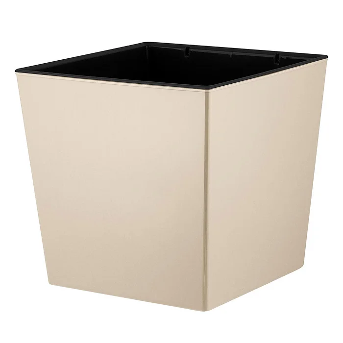Горшок для цветов InGreen London CUBE 250х250х470мм 19,4л c дренаж. вставкой калифорнийский миндаль