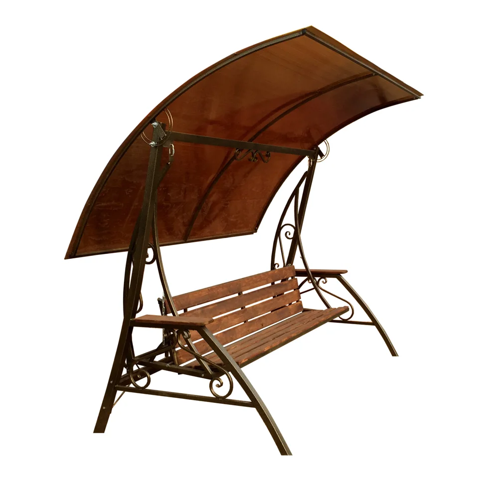 Качели садовые "Квартет" (2,1*2,5), сиденье - 1,95 метра БЕЗ ПК (покрытые лаком)