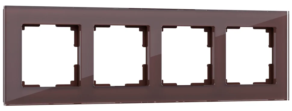 Рамка четырехместная Werkel Favorit, мокко, стекло, WL01-Frame-04